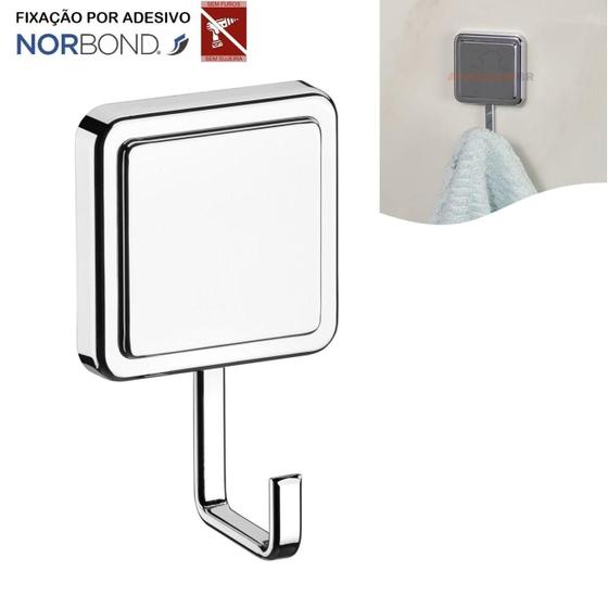 Imagem de Gancho Multiuso Porta Toalhas Adesivo Dupla Face - Cromado
