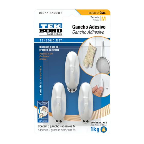 Imagem de Gancho Onix Plastico Branco M