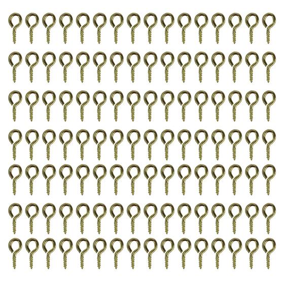 Imagem de Gancho Pitão Mini Rosqueável Dourado 9mm Para Bijus Com 500 Unidades