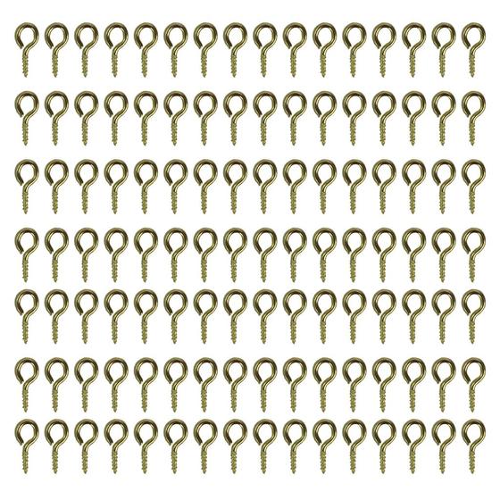 Imagem de Gancho Pitão Mini Rosqueável Dourado 9mm Para Bijus Com 500 Unidades