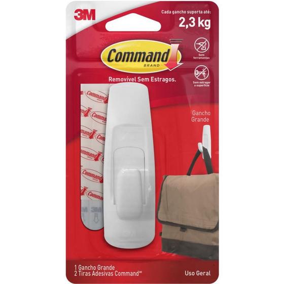 Imagem de Gancho Plástico Command Grande com 1 Unidade