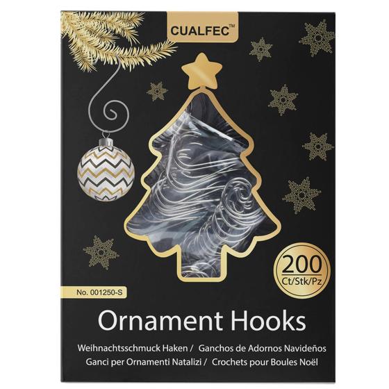 Imagem de Ganchos de enfeite CUALFEC Christmas Tree Hanger 200 Silver