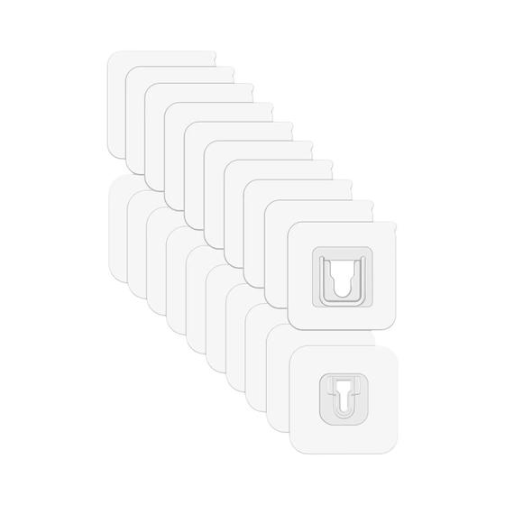 Imagem de Ganchos de Parede Adesivos Transparentes - 10 Pares com Forte Aderência Dupla Face