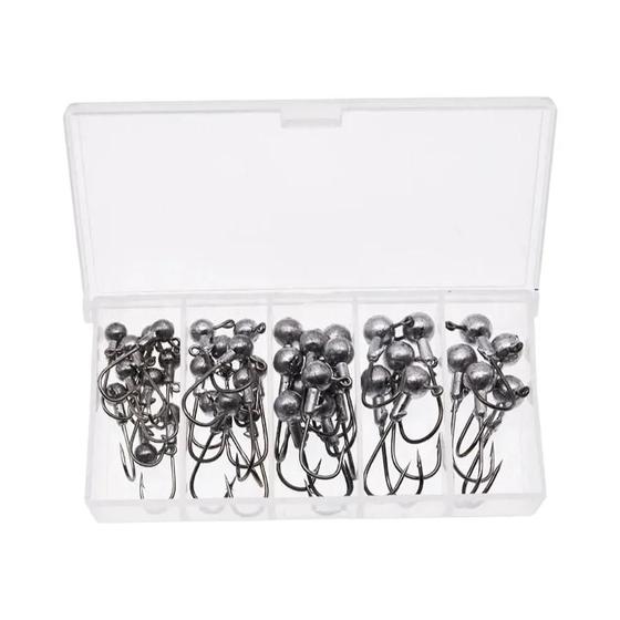 Imagem de Ganchos de Pesca com Cabeça Redonda (1g-3,5g) - Caixa com Cores Variadas - Equipamento JYJ