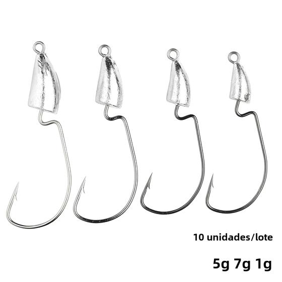 Imagem de Ganchos De Pesca Leves, 10 Peças, 5g, 7g, 10g, Minhoca, Isca Macia, Isca Artificial, Equipamento De