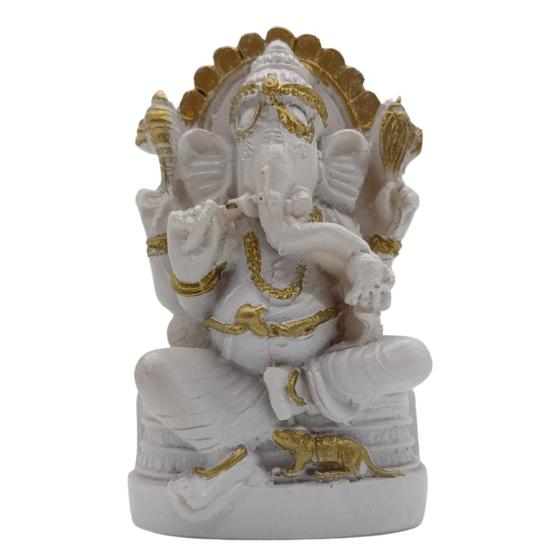 Imagem de Ganesha no Trono 8cm - Branco