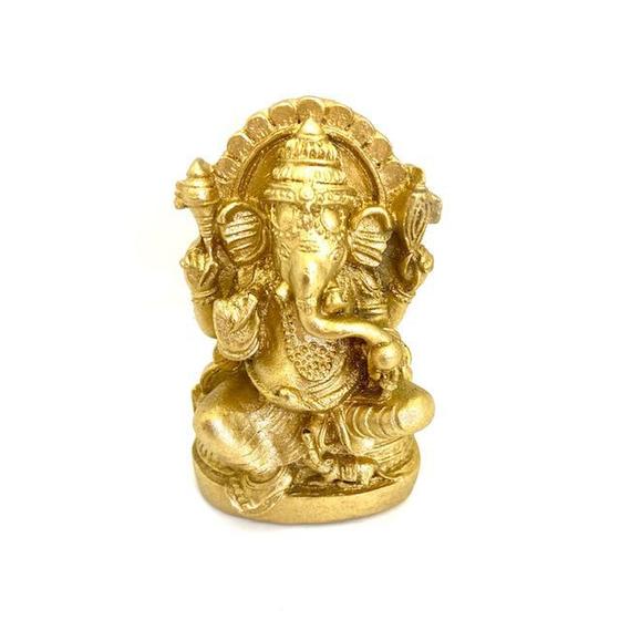 Imagem de Ganesha trono resina dourado