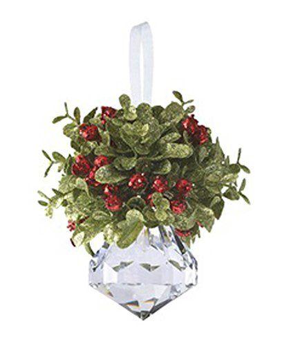 Imagem de Ganz beijando Krystal acrílico de Natal visco ornamento com manjedoura