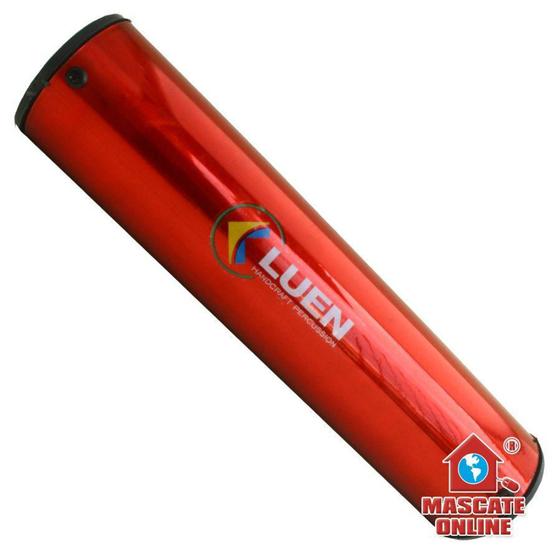 Imagem de Ganzá profissional pequeno 20 cm Vermelho Luen 19018VM chocalho shaker tubo alumínio