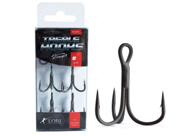 Imagem de Garateia Lori Treble Hooks 4X Black Nº 1 - 6 Peças