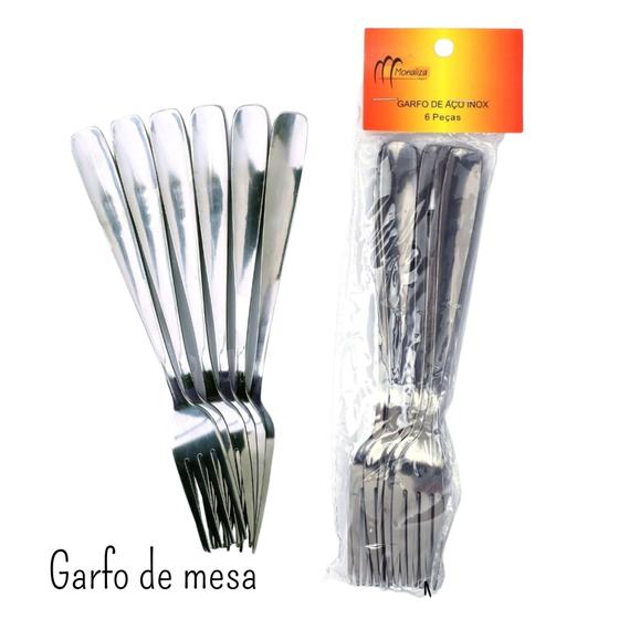 Imagem de Garfo de mesa   Monaliza  aço inox   Pack com 6 pçs   Cod MZ-24283