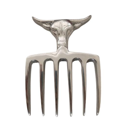Imagem de Garfo Lança 6 Dentes Para Churrasco Alumínio Polido