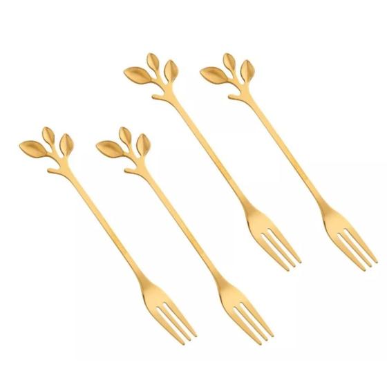 Imagem de Garfo para Aperitivos Petiscos Queijos Kit com 4 peças