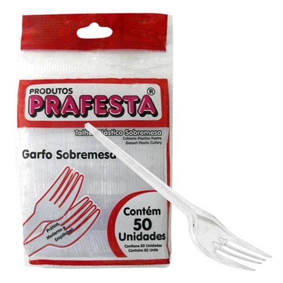 Imagem de Garfo plastico cristal prafesta 50 und de sobremesa 5 pacotes