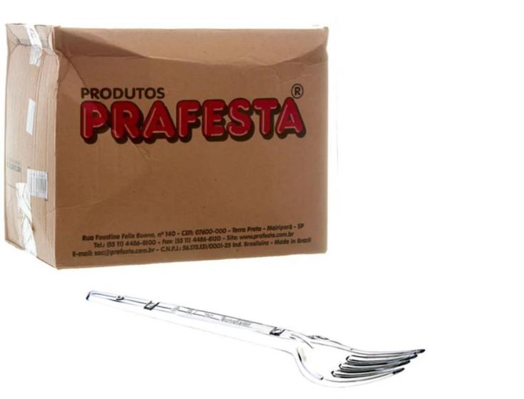 Imagem de Garfo Plástico Sobremesa Cristal Com 1000 Unidades Prafesta