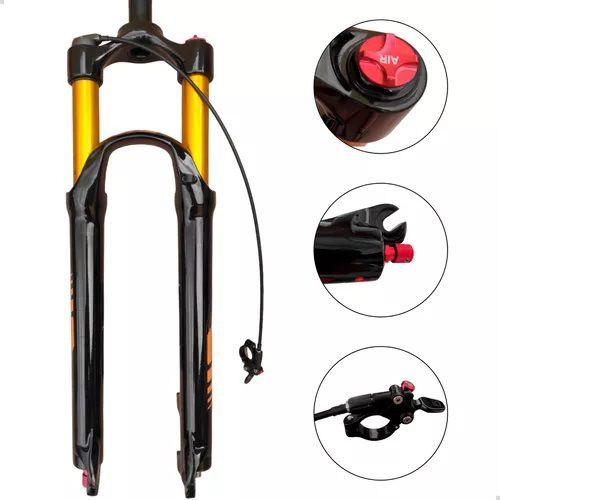 Garfo Suspensão Bike 29 Ar Óleo Magnésio Trava No Guidão Menor preço em Garfo Suspensão Bike 29 Ar Óleo Magnésio Trava No Guidão