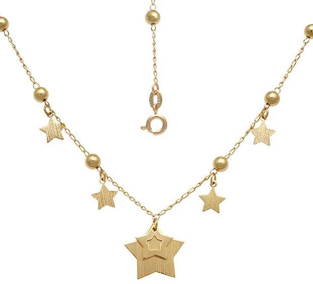 Imagem de gargantilha com bolas abs e estrelas