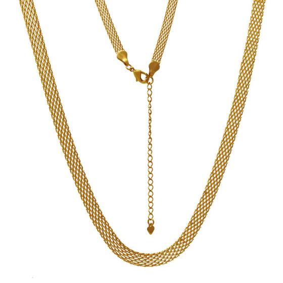 Imagem de Gargantilha Dourada Malha Italiana Folheada a Ouro 18k SoftJoias 