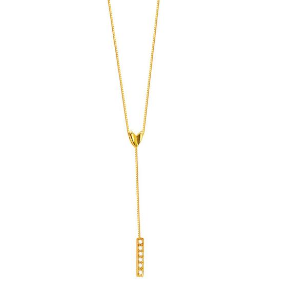 Gargantilha em Ouro 18K Gravata com Diamantes - AU4500 Menor preço em Gargantilha em Ouro 18K Gravata com Diamantes - AU4500