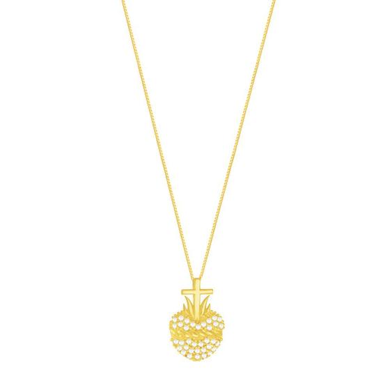 Gargantilha em Ouro 18K Sagrado Coração - AU5487 Menor preço em Gargantilha em Ouro 18K Sagrado Coração - AU5487