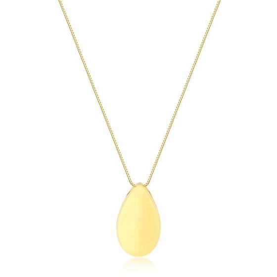 Imagem de Gargantilha Gota Lisa 50cm Com Extensor 10cm Folheado A Ouro Dourada