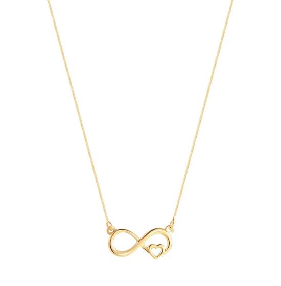 Imagem de GARGANTILHA INFINITO EM OURO18K, com o coração em Ouro Branco.