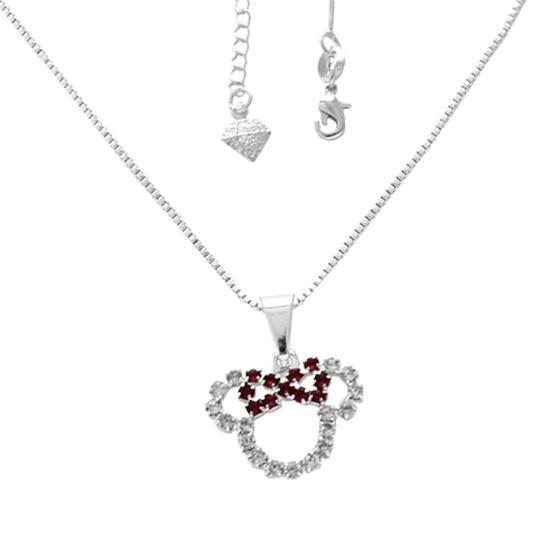 Imagem de Gargantilha Minnie Com Strass PRI Style Folheada A Prata Antialérgica GPRI1632 P