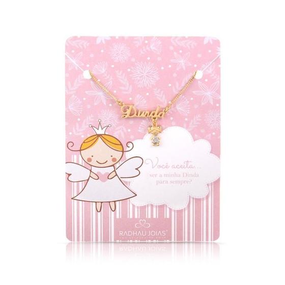Imagem de Gargantilha Pingente Filha Folheada Ouro Zircônia Dourada