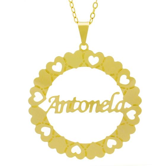 Imagem de Gargantilha Pingente Mandala Manuscrito Antonela Banho Ouro Amarelo 18 K - 1061290