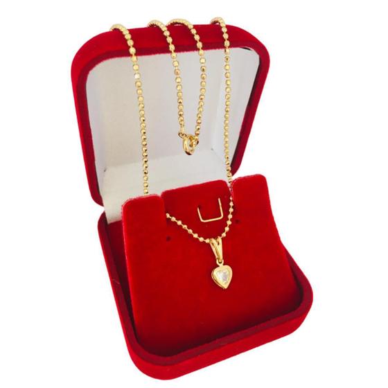 Imagem de Gargantilha Presente Namoradas Ponto De Luz Zircônia Semijoia Folheada a Ouro 18k