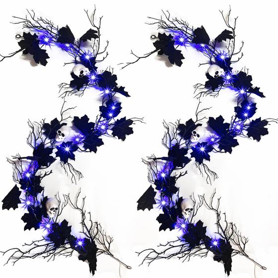 Imagem de Garlanda de Halloween HaMiFinee - 2x1,8m com Temporizador e Folhas de Maple