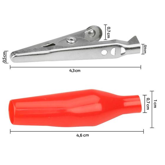 Imagem de GARRA JACARE 10A C/CAPA - 44MM VERM PCT c/ 10 pç