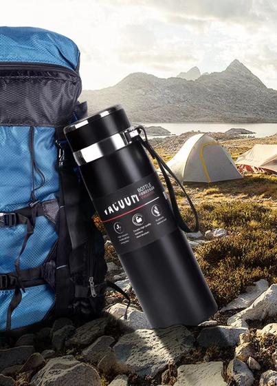 Garrafa 800ml ou 1000ml Inox Térmica Com Infusor Prata Dourada De Água Café Parede Dupla Com Alça Menor preço em Garrafa 800ml ou 1000ml Inox Térmica Com Infusor Prata Dourada De Água Café Parede Dupla Com Alça