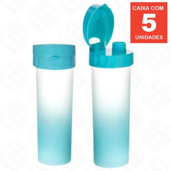 Imagem de Garrafa Acrílica Eco Water Fantasy 05 UND AZUL CLARO - 450ml