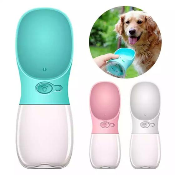 Imagem de Garrafa Água Bebedouro 350ml Portátil Pet Cachorro Passeio BRANCO