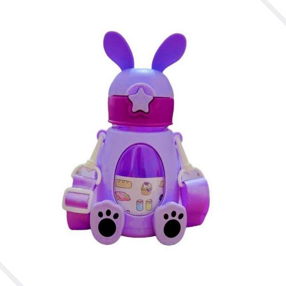 Imagem de Garrafa Água Creche Infantil Coelho 550Ml Roxo