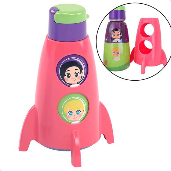 Imagem de Garrafa Agua Infantil Volta Às Aulas Foguete 320ml