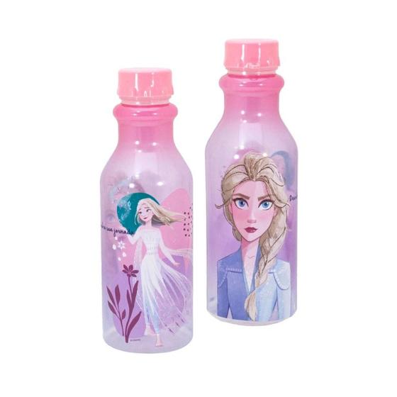 Imagem de Garrafa Agua Suco Infantil Elsa Frozen Menina 500 ml Plasutil