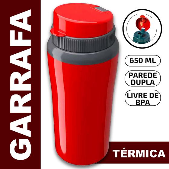 Imagem de Garrafa café 650ml acampamento trabalho app em carros temp até 6h