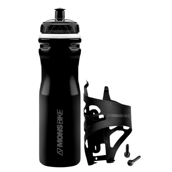 Imagem de Garrafa Caramanhola Squeeze Isotérmica 600ml Squeeze Água Bike + Suporte 