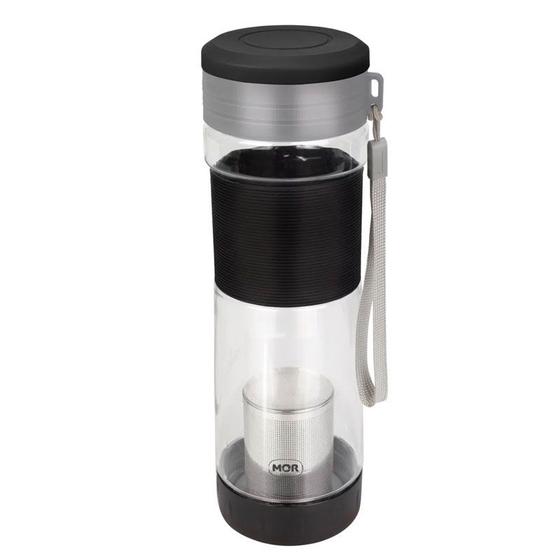 Imagem de Garrafa Com Infusor Chá Suco 550ml Mor Silicone Preta