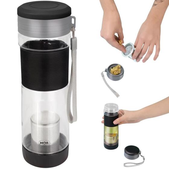 Imagem de Garrafa com Infusor para Cha 550 Ml Preta Mor