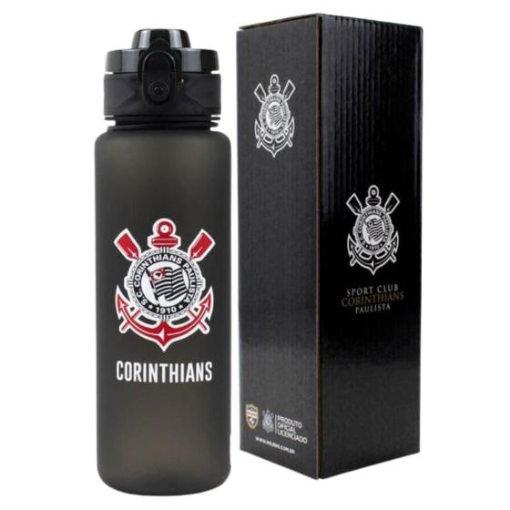 Imagem de Garrafa Corinthians Academia Com Trava 600ml Oficial Timão