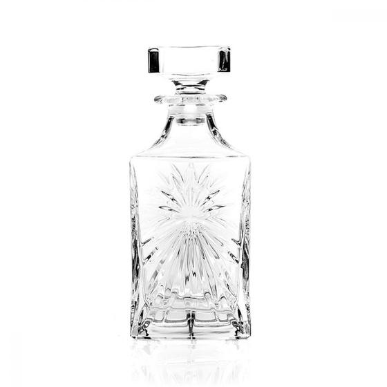 Imagem de Garrafa Cristal Whisky Licor Whiskeira Licoreira 850ml 22cm Bebidas Drinks Objeto Decoração Bar Cristaleira Cozinha 