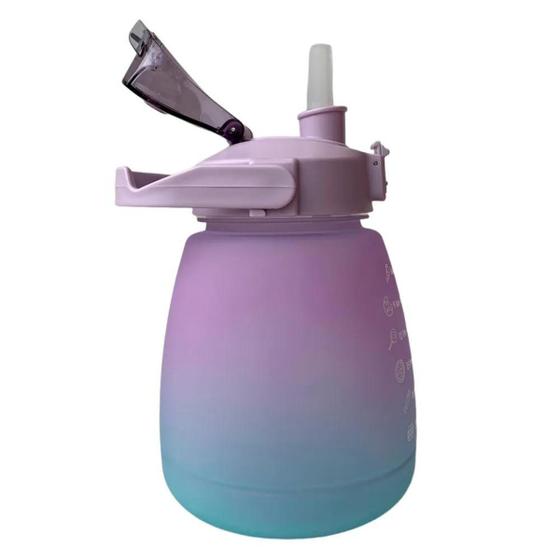 Imagem de Garrafa De Água 1300ML/1.3L Motivacional garrafa Com Alça com Adesivos