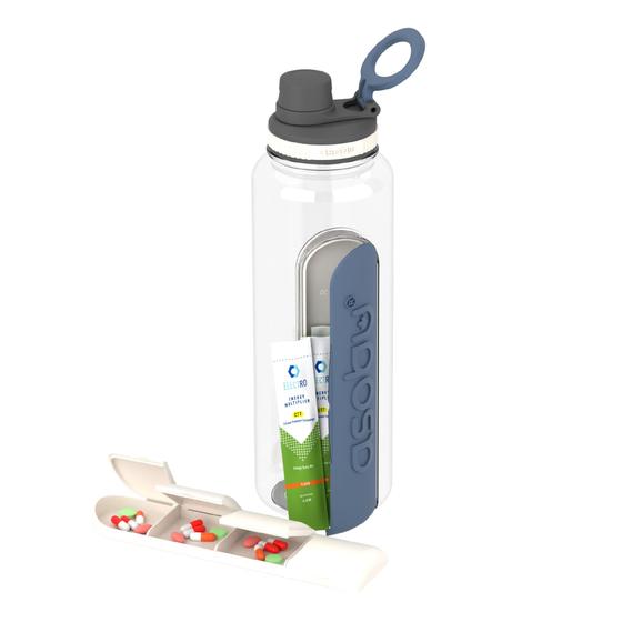 Imagem de Garrafa de Água Asobu Electrolyte 1,2L - Tritan Blue com Armazenamento