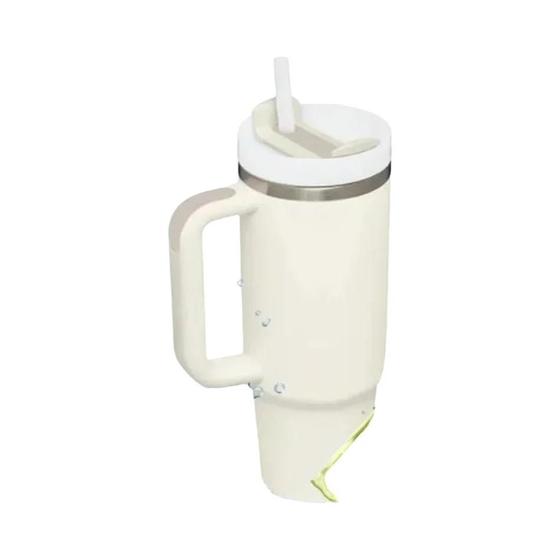 Imagem de Garrafa De Água Isolada De Aço Inoxidável 1200ML Copo Térmico De Café Para Carro Com Alça De Palha