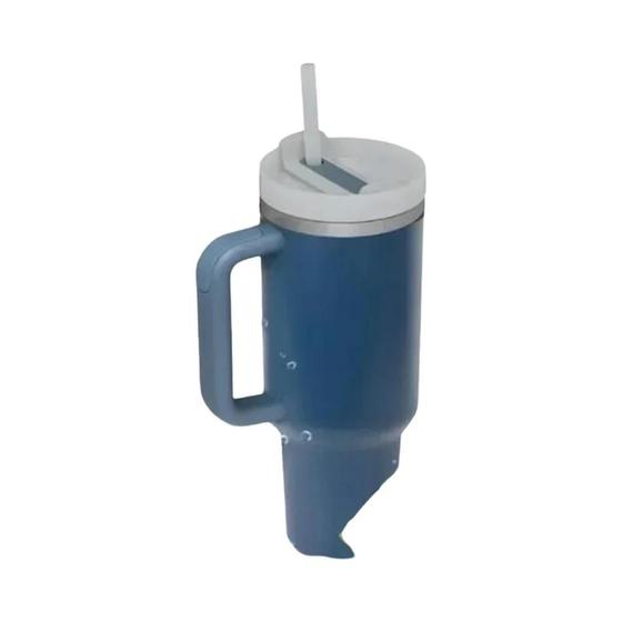 Imagem de Garrafa De Água Isolada De Aço Inoxidável 1200ML Copo Térmico Para Carro De Café Com Alça De Palha
