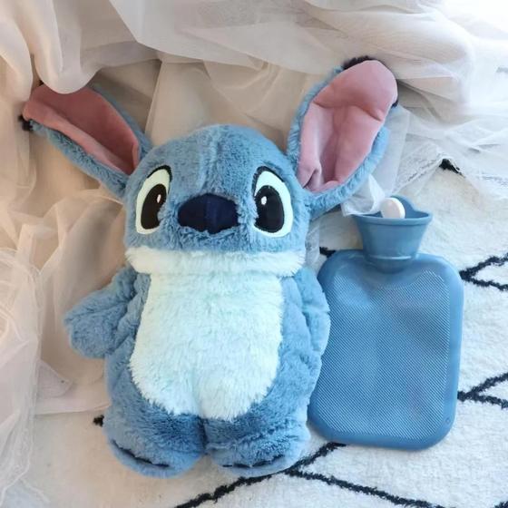 Imagem de Garrafa de Água Quente Kawaii Disney Stitch - Pelúcia para Mulheres e Meninas