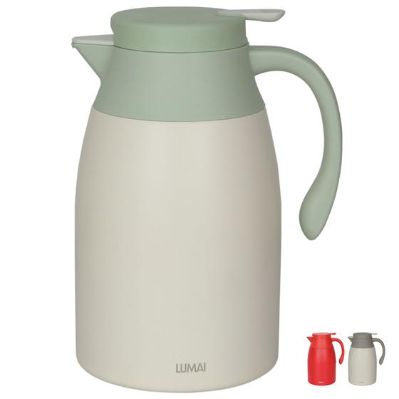 Imagem de Garrafa de Café Termica Capadocia 1,6L Inox LUMAI, Cafeteira para Bebidas Quentes ou Frias